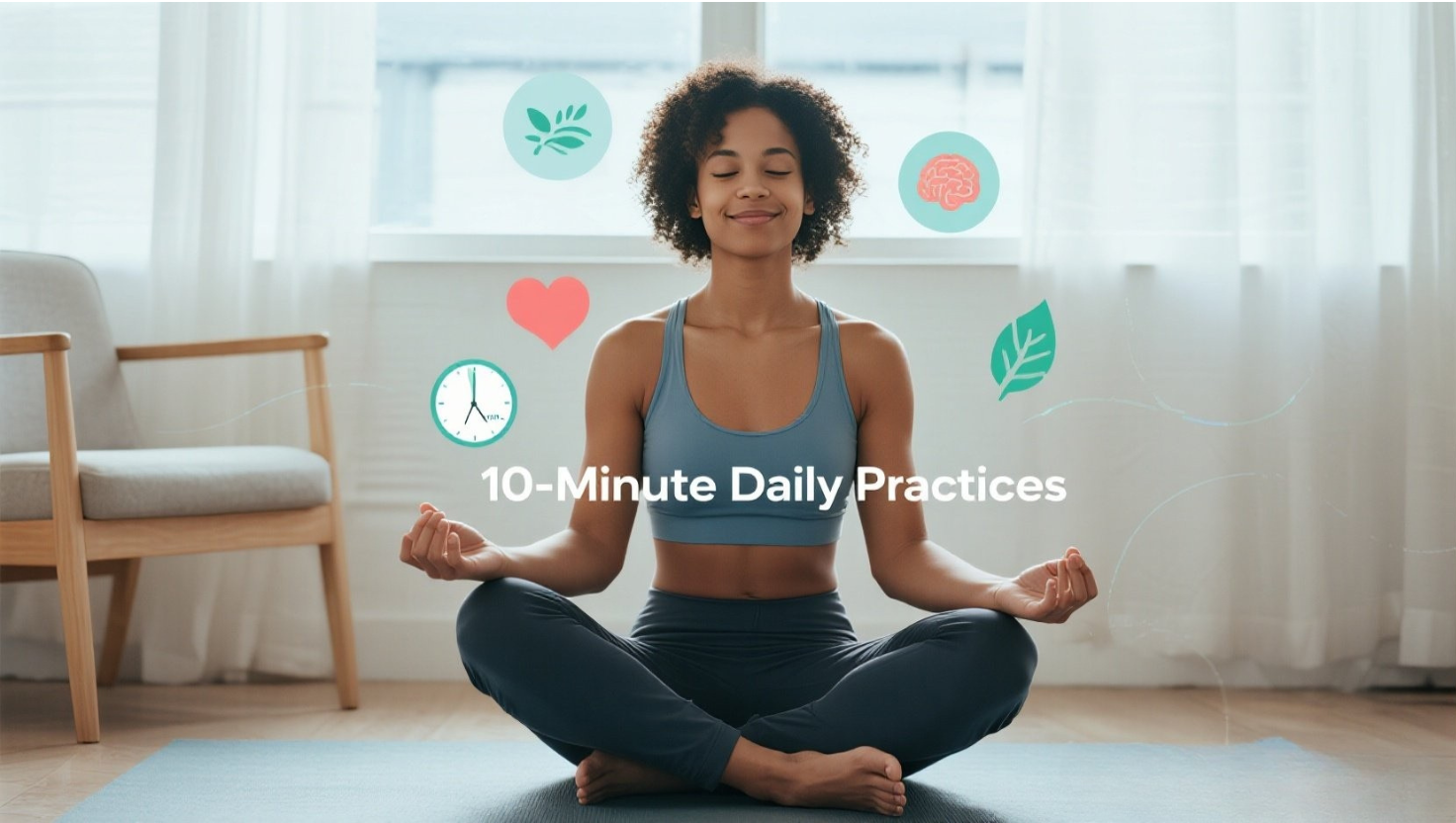 Person practicing 10-minute daily mental health routine for building emotional resilience in calm indoor setting