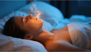 Person sleeping peacefully in bed demonstrating fast sleep techniques with calm bedroom environment and soft lighting