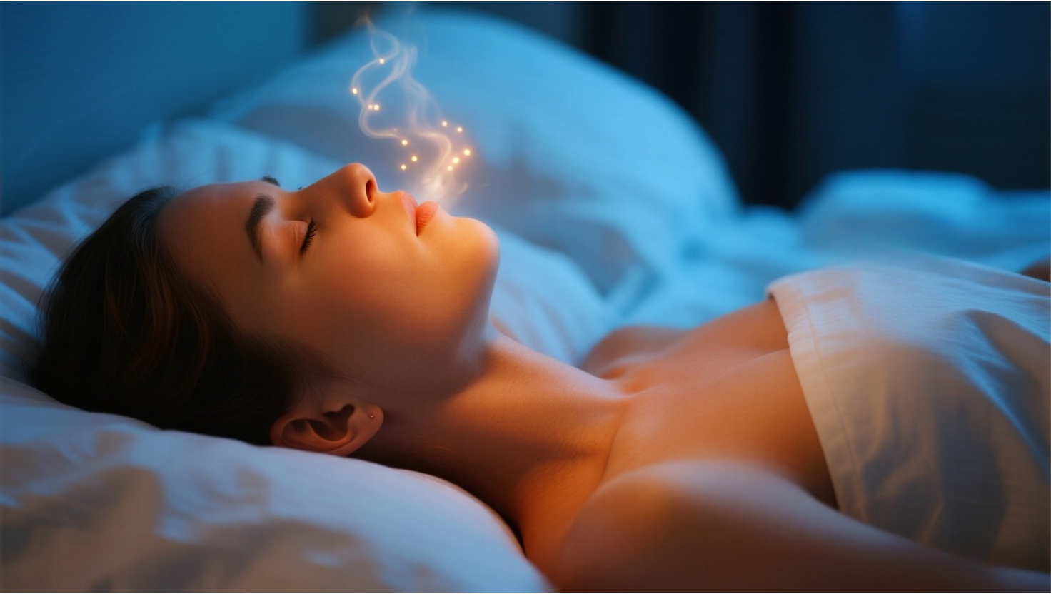 Person sleeping peacefully in bed demonstrating fast sleep techniques with calm bedroom environment and soft lighting