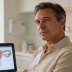 Middle-aged man discussing prostate cancer prevention with doctor